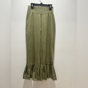 Matilda Jane Big Ruffle  Pull On Pants Green Olive Womens Size XS